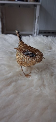 Copper wire bird wren - copper,