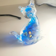 Murano Millefiori Glass Cat