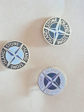 Set of 3 Football Casuals Stone Island pin badge hooligan Black BLUE /White 13mm