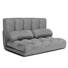 3 IN 1 Folding Lazy Sofa Bed Floor Sleeper Seat 6-Position Adjustable-Grey