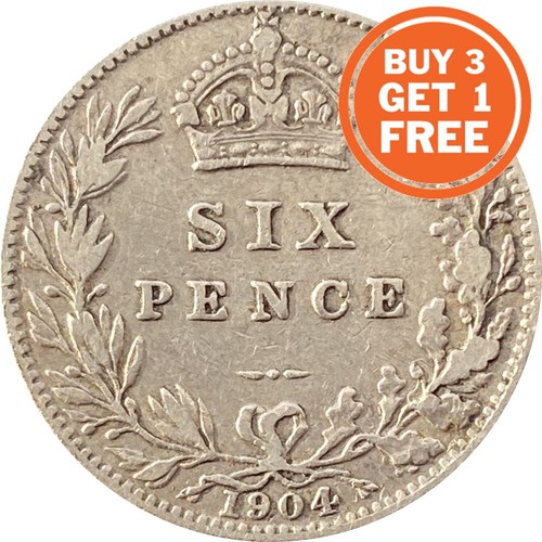 Silver sixpence edward vii - silver,