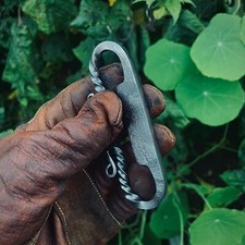 Flint and Steel Fire Starter, Hand forged Carbon Striker, Bushcraft, Camping