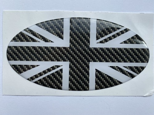 Carbon white oval union jack - carbon,