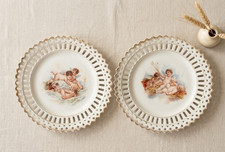 2 Vintage Cherub Plates
