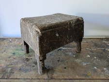 Antique Vintage Painters Stool Bench Wooden Seat Worn Distressed Artist Chippy 