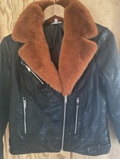 Black Biker Jacket With Burnt