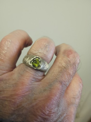 Mens sterling silver peridot - sterling,