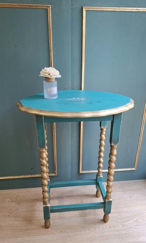 Wooden side table green and - table,