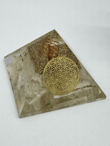 Selenite orgone pyramid - selenite,