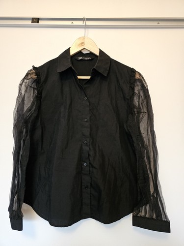 Zara black blouse size with - zara,
