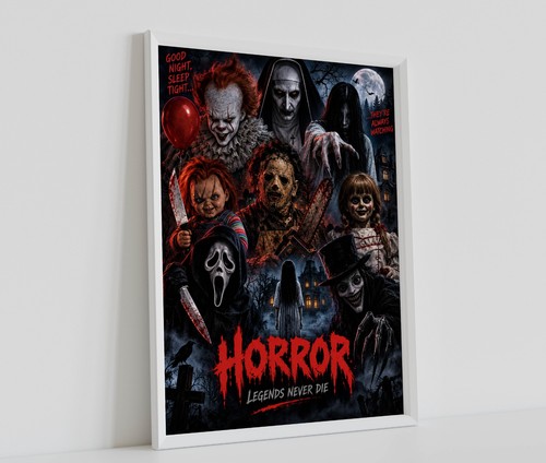 Horror movie villains poster - villains,
