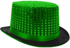 GREEN SEQUIN TOP HAT FANCY