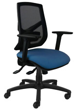 Breeze Blue Computer Office Desk Swivel Operator Chair with Armrests & Mesh Back