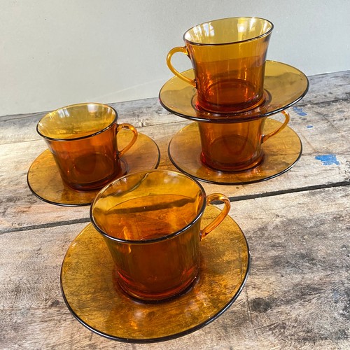 Large vintage amber glass - amber,