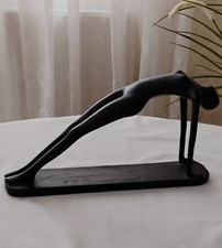 Female Sculpture Naked Nude Erotic Woman Figurine Upward Plank Yoga Pose Resin 
