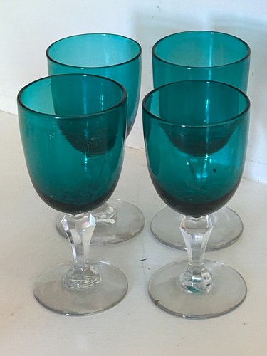 Set vintage teal glass - vintage,