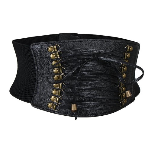 Vintage leather waist belt - vintage,