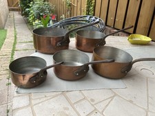 Copper Pan Stamped Les Cuivres De Faucogney, Made In France set of 5