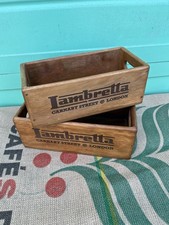PAIR OF LAMBRETTA NESTING STORAGE CRATES BOXES MADE FROM RECLAIMED TIMBER