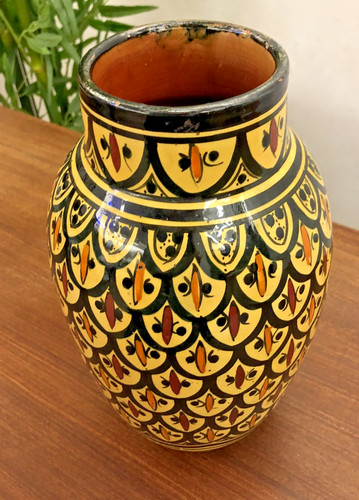 Vintage moroccan ceramic vase - vintage,