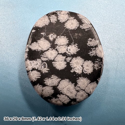 Snowflake obsidian worry stone - snowflake,