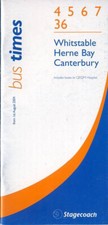 Stagecoach East Kent Bus Timetable (N040801) Herne Bay & Whitstable Aug 2004