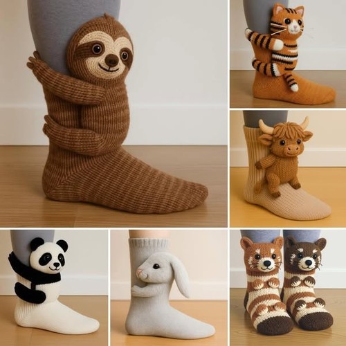 Cute animal hug socks - hug, sloth
