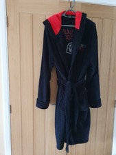 star wars mens black and red dressing gown with hood and belt new from primark