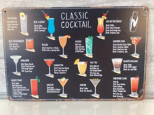 Cocktail recipe metal wall - metal,