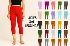 Women Ladies Cropped 3/4 Capri