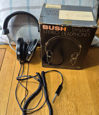 Vintage BUSH BX9301AA Dynamic Stereo Headphones in Original Box