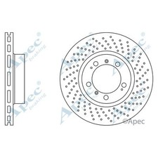 2x Brake Discs Vented Grooved