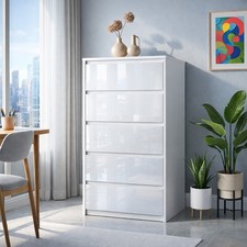 5 Drawer Handleless High Gloss