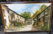 Vintage Original Naive Art Oil Painting - Signed & Framed - Haverthwaite Cumbria