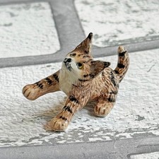 Maine Coon Kitten Cat Minifig Mini Figurine Hand Painted Porcelain Ornament