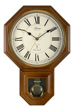 Acctim Yarnton Pendulum Wall Clock Radio Controlled Quartz Dark Wood Effect