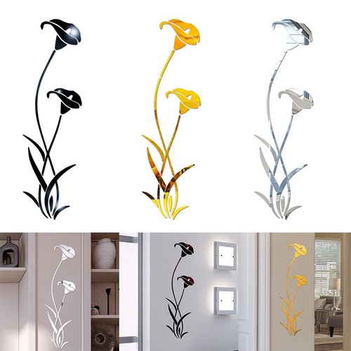 Mirror flower art removable - mirror,