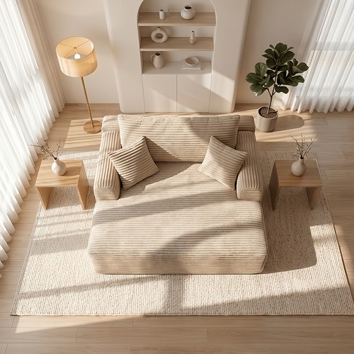 Oversized corduroy chaise - oversized,