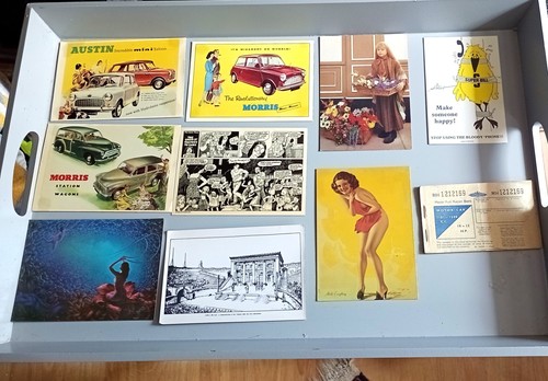 Assorted vintage postcards and