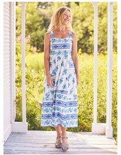 NWT April Cornell Maritime Bouquet Dress Blue White Sundress Size XL