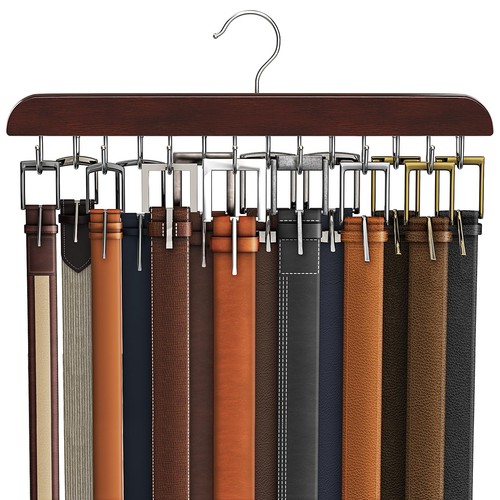 Wood belt hanger closet - hanger,
