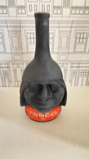 Rare 60's Pisco Barcelona Spain Glass Brandy Bottle Inca Art