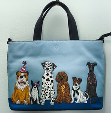 Yoshi of Lichfield Party Dogs Leather Multiway Grab Bag with shoulder strap