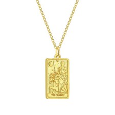 The Chariot Tarot Card Silver Necklace