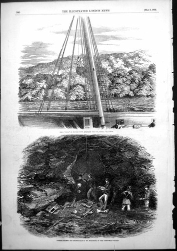 Antique print pioneer cavern - print,