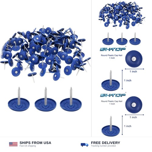 Plastic cap nails - plastic, nails,