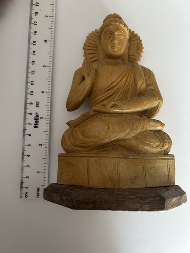Hand carved wooden - hand, buddha