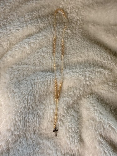 Elegant gold tone rosary - tone,