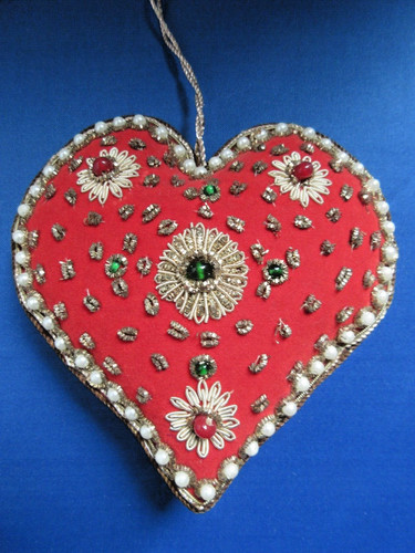 Christmas embroidered heart - christmas,