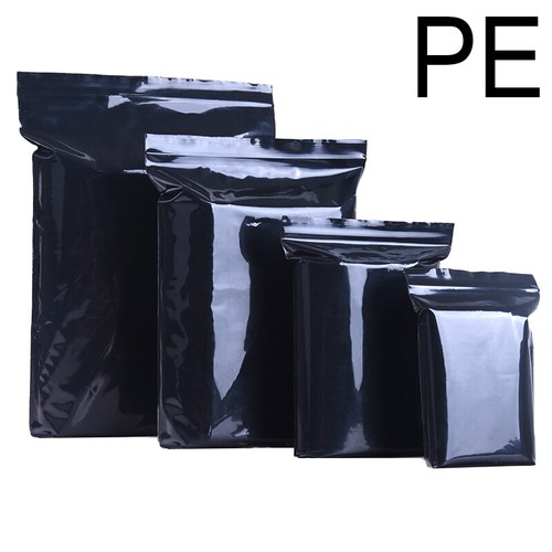 Black resealable plastic bags - black,